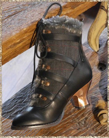 Steampunkstiefeletten schwarz